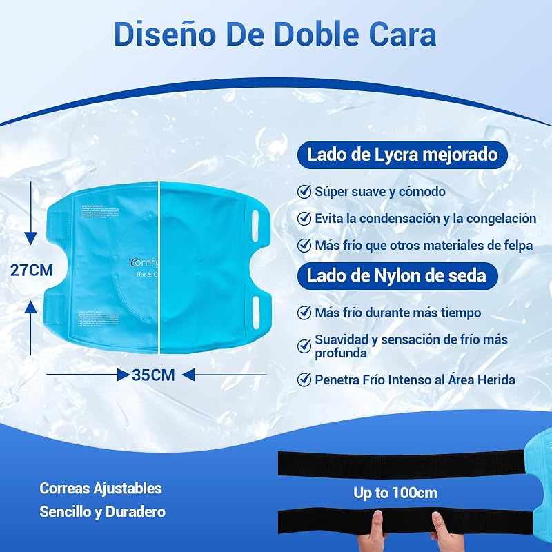 Bolsa de Hielo para Aliviar Dolor Rodilla, Terapia Frío/Caliente