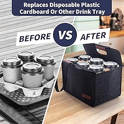 Foyego 6 Cup Drink Carrier with Handle, Reusable