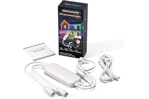 Wellvow WLED Controller for Govee Outdoor Pro Lights (H706A/H706B/H706C) – Firmware Not Pre-Installed: User Must Download and Flash Firmware(Firmware via Brand Support Page) – Dual Output, IP67 12-36V