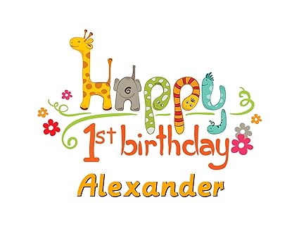 Amazon Com Jungle Safari First Birthday 1st Image Photo Cake Topper