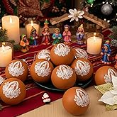 Jenaai 12 Pcs Our Lady of Guadalupe Religious Christmas Ornaments Virgin De Guadalupe Christian Plastic Ball Ornaments Religious Spiritual Virgin Mary Xmas Tree Decor, 3.15"