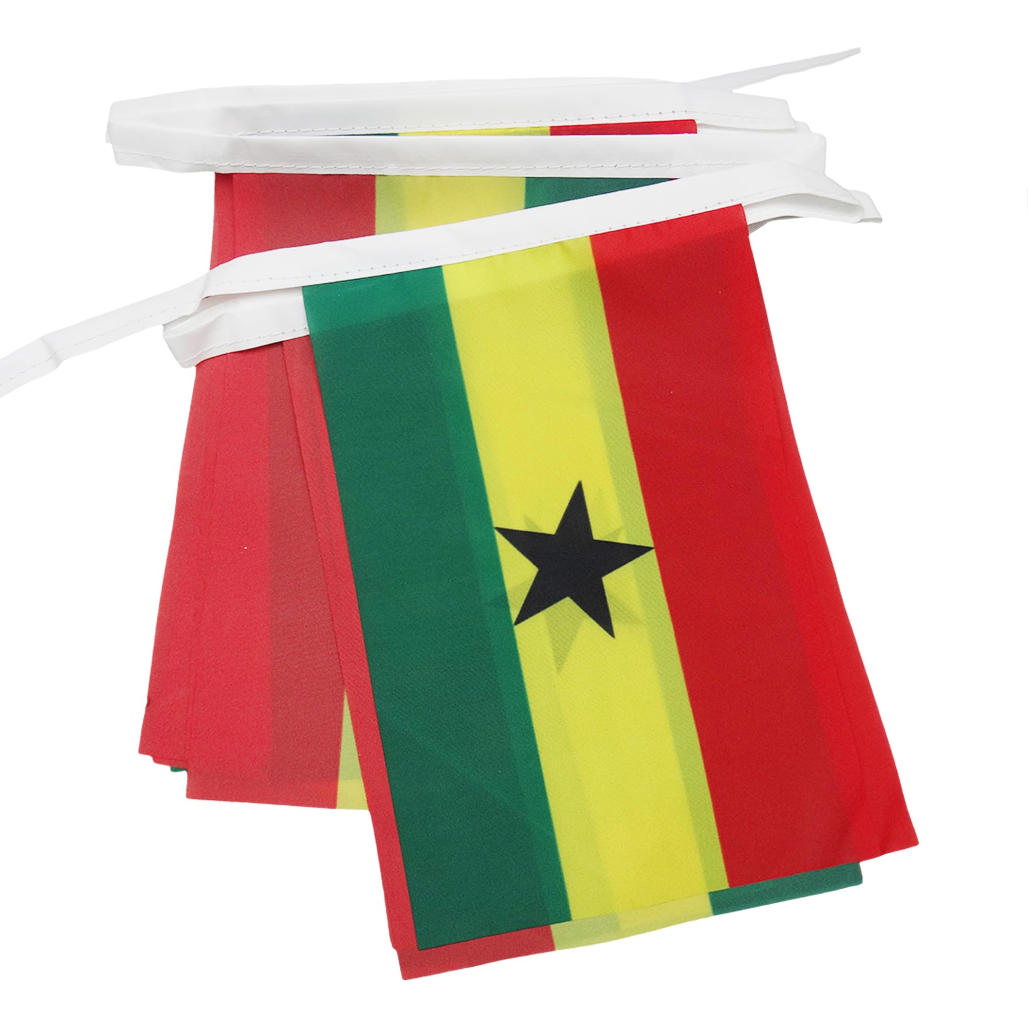 AZ FLAG Ghana Bunting Flag, 20 Ft Garland with 20 Small Ghanaian Flags 8'' x 6'', 100% Polyester String Pennant, 6 meters