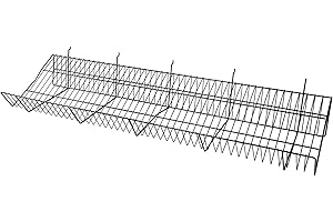 SSWBasics 48 x 12 x 6 inch Black Downslope Shelf With 4 Inch Slanted Front Lip For Slatwall or Pegboard - Versatile Durable Peg Board Shelving and Slat Wall Shelf for Optimal Storage and Organization