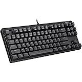 AUKEY Mechanical Keyboard with Blue Switches, LED-Backlit 87-Key Gaming Keyboard with Preset and Customizable Lighting Effects for PC and Laptop Gamers