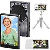 Phone Vlog Selfie Monitor Screen, Magnetic Wireless Rear Back Camera Monitor Screen with 164FT Range, Built-in Speaker for YouTube TikTok Live Streaming, Compatible with iPhone/Android