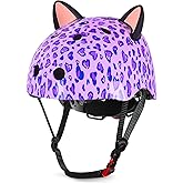 Kids Bike Helmet for Girls 3-5/5-8/8-14, Adjustable Helmet with DIY Cat Ears, Cute Toddler Youth Helmets for Skateboard Scooter Cycling Roller Skating
