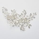 SWEETV Silver Rhinestone Bridal Hair Comb for Wedding, Hair Accessory Headpiece for Women, 1 Count