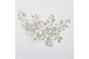 SWEETV Silver Rhinestone Bridal Hair Comb for Wedding, Hair Accessory Headpiece for Women, 1 Count