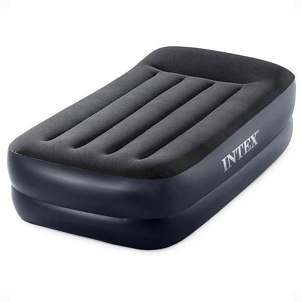 INTEX RAISED AIRBED MATTRESS WITH BUILT-IN PUMP, DURA-BEAM...