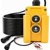 mxuteuk 4 Wire Dump Trailer Remote Control Switch 12V DC Up Down Push Button Switch for Double Acting Hydraulic Pump Lift Winch Dump Bed G018-4W
