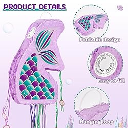 WERNNSAI Foldable Mermaid Piñata - Pull String