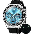 OLEVS Men's Watches Chronograph Multifunction Sport Silicone Luxury Diamond Moon Phase Quartz Male Watch Waterproof Wrist Watch …