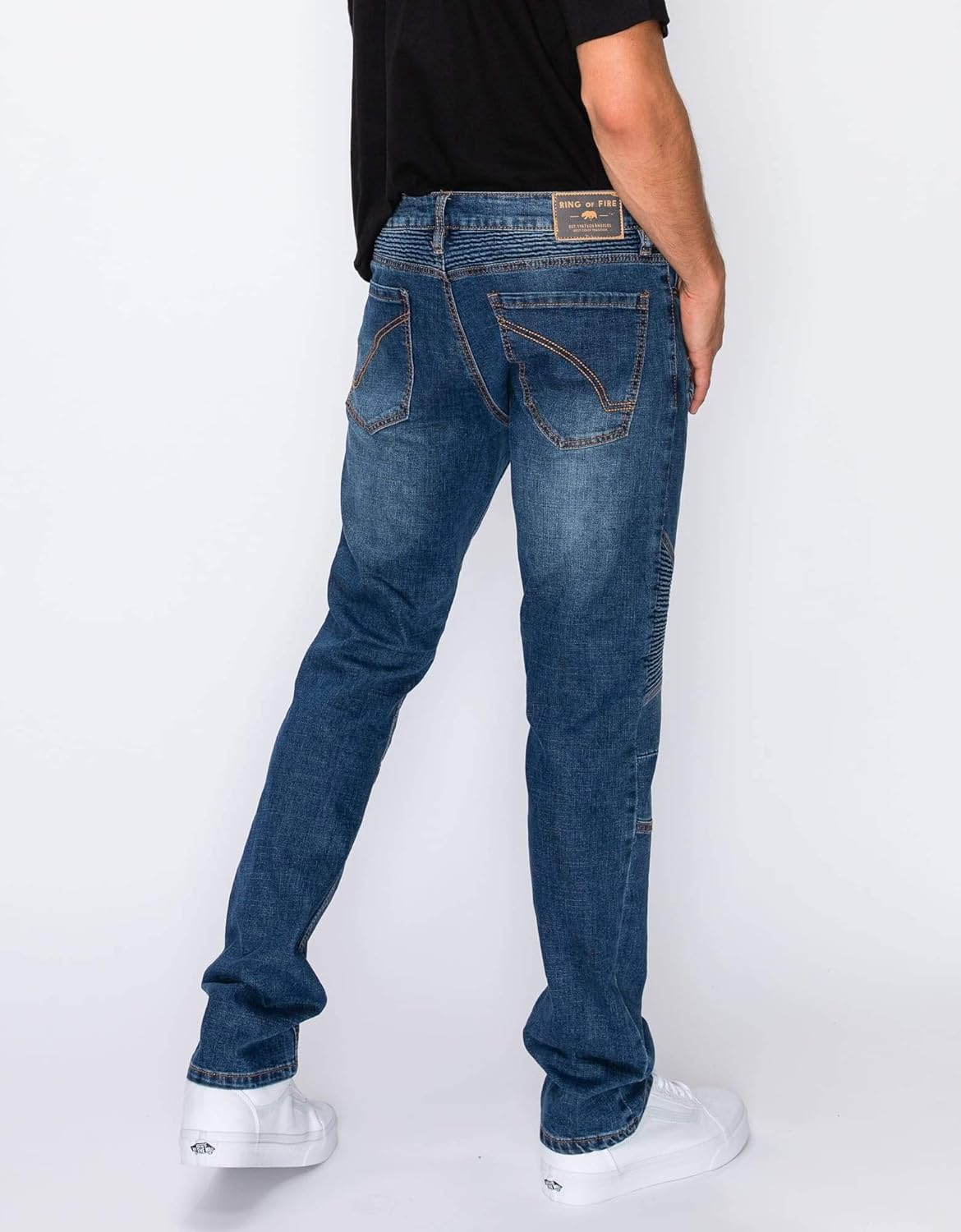 ring of fire men's straight fit stretch jeans