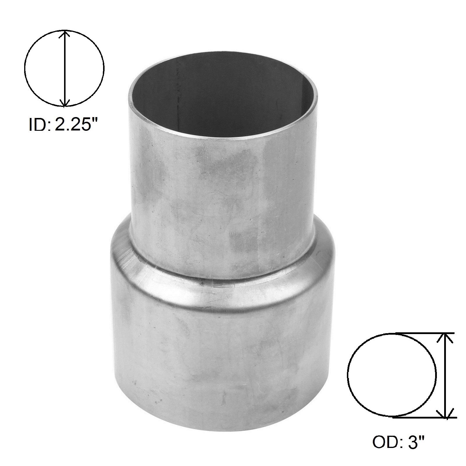 3" ID to 4" OD Exhaust Pipe Adapter Reducer Connector 304 Stainless Steel