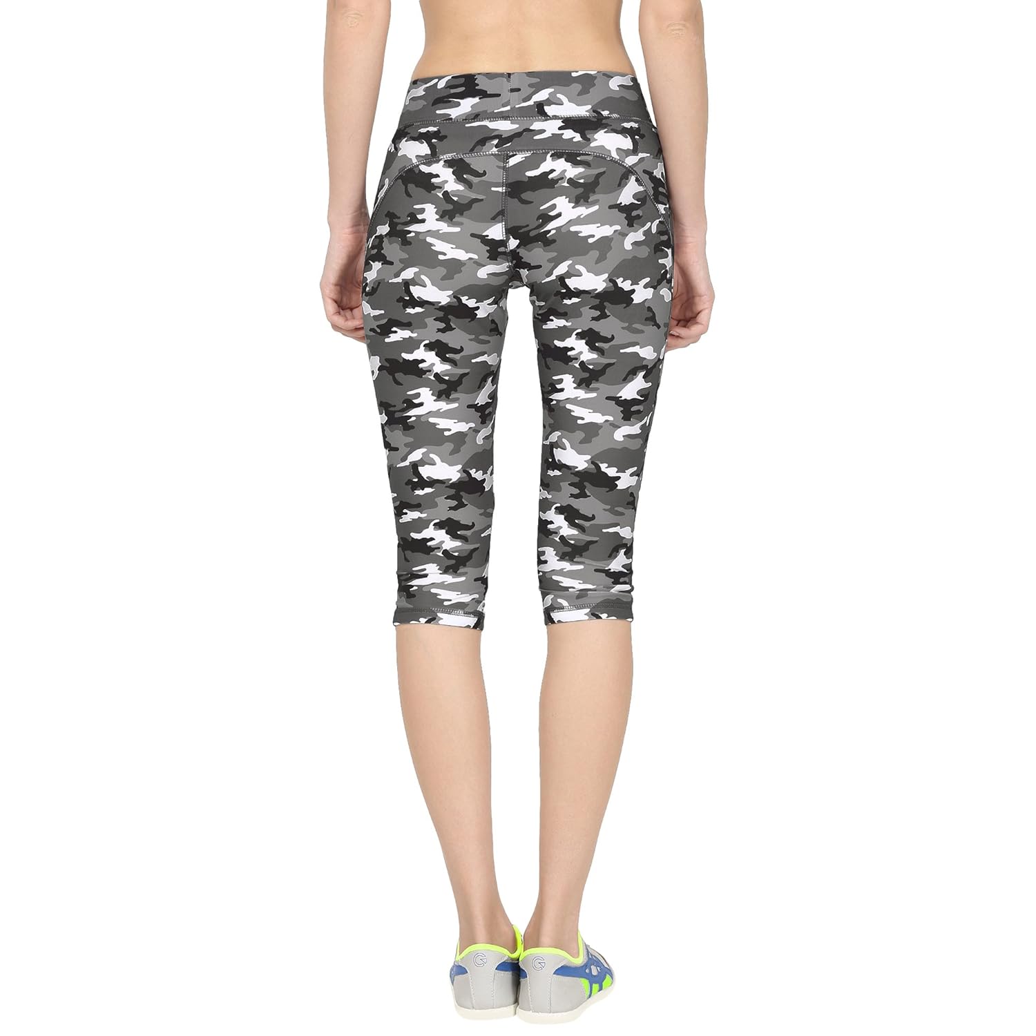 onesport grey & black slim fit sports capri for women(onsp39cg)