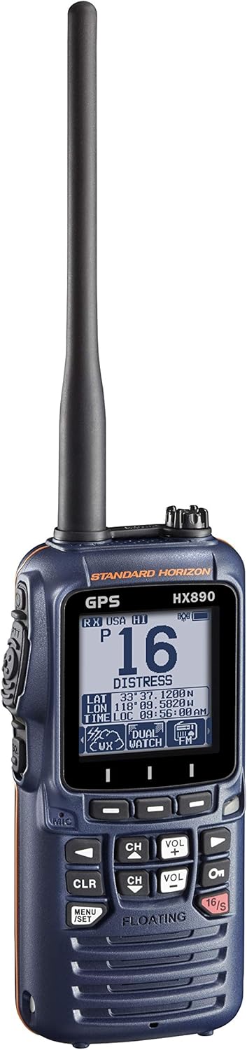 Standard Horizon HX890 Handheld VHF Navy Blue - Floating 6 Watt Class H DSC Two Way Radio: Car Electronics
