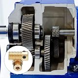 sourcing map Worm Gear Set 0.5 Module 20:1 Reduction 5mm 4mm Brass Gear Wheel view 5