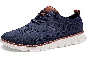 SHIFANTREE Breeze Shoes for Men,Business Casual Shoes Mens,Comfortable Breeze Urban Shoe for Men,Oxfords Mesh Dress Sneakers,Breathable Upper Wearbreeze Footwear,Lace-Up Lightweight Tennis Walking Shoe