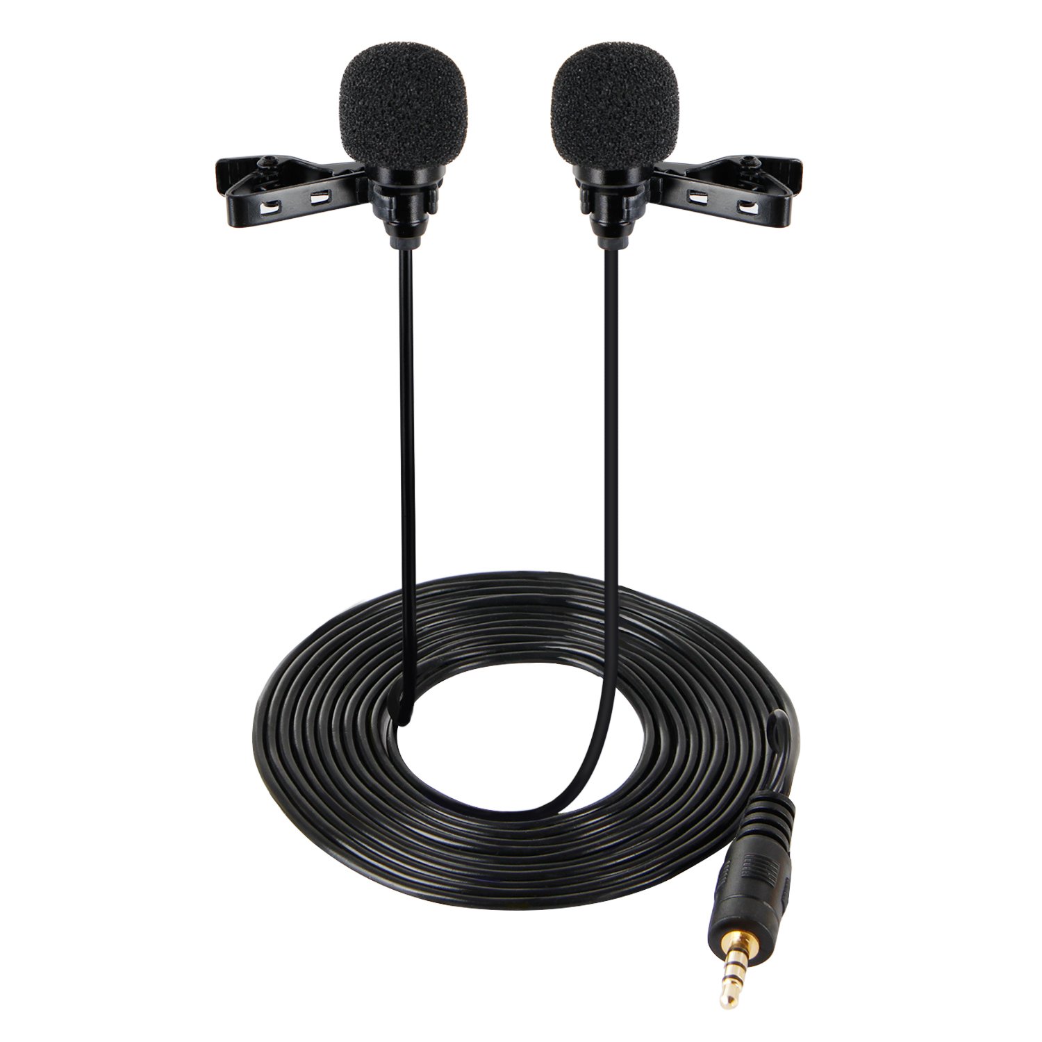 TONOR Lavalier Mic Lapel Microphone Dual Headed Recording Clip On Mic Min... NEW eBay