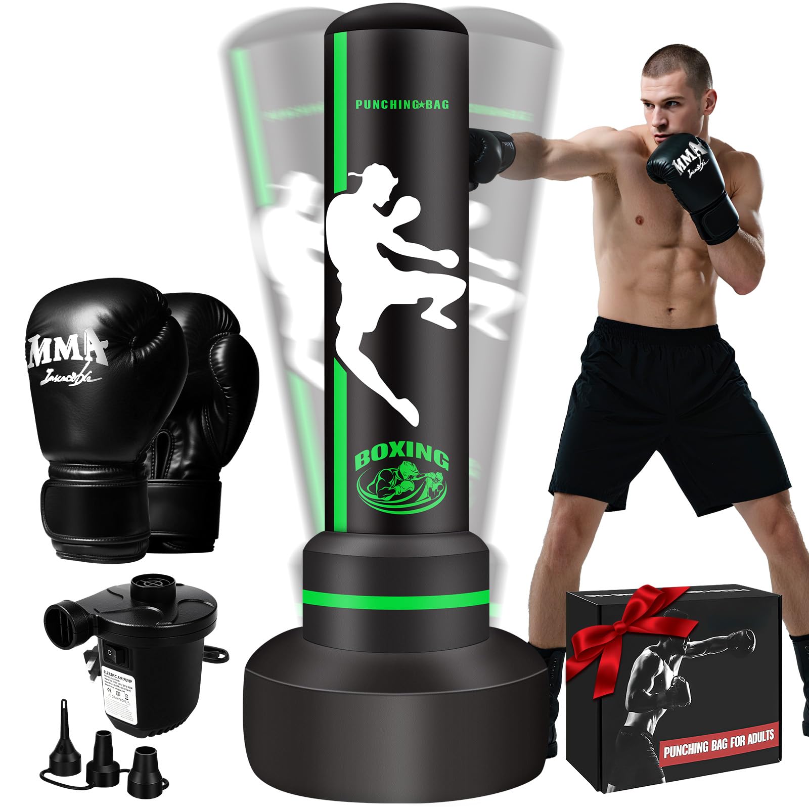 Photo 1 of *UNTESTED*
Heavy Freestanding Punching Bag for Adults Teens, 70” Standing Boxing Bag with Gloves and Pump, Women Men Stand Kickboxing Bags for Boxing Training MMA Fitness Home Gym Martial Arts