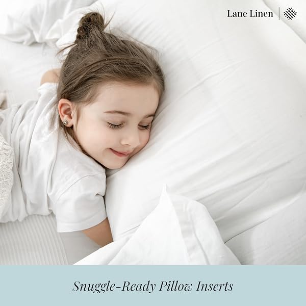 LANE LINEN PILLOWS STANDARD SIZE SET OF 2 (20″X26″) – HOTEL PILLOW FOR SIDE, BACK & STOMACH SLEEPERS, MEDIUM FIRM DOWN ALTERNATIVE FILL,COOLING PILLOWS FOR BED – SOFT & FLUFFY PILLOW – WHITE