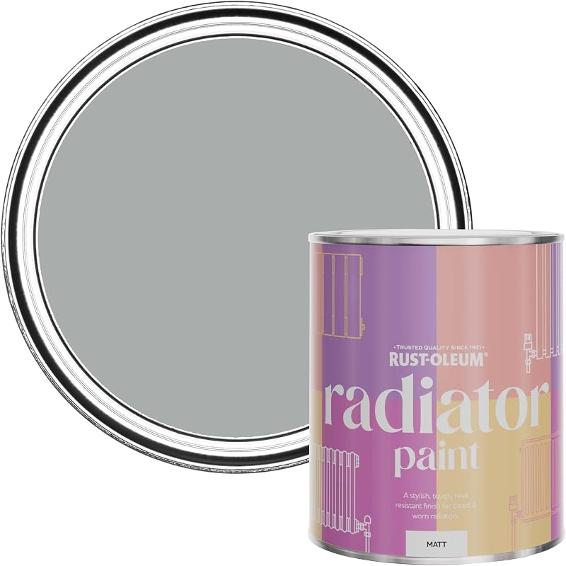 Rust-Oleum Radiator Paint Light Grey Matt Finish Dove 750ml