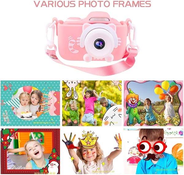 QCHEA Kids Gifts Camera 16 0MP HD 2 Screen 8 0MP Shockproof Mini Child Video Camera Camcorder for Boys Girls Ages 3 10 Child Selfie Camera Camcorder with Safe Silicone Case for Child Play