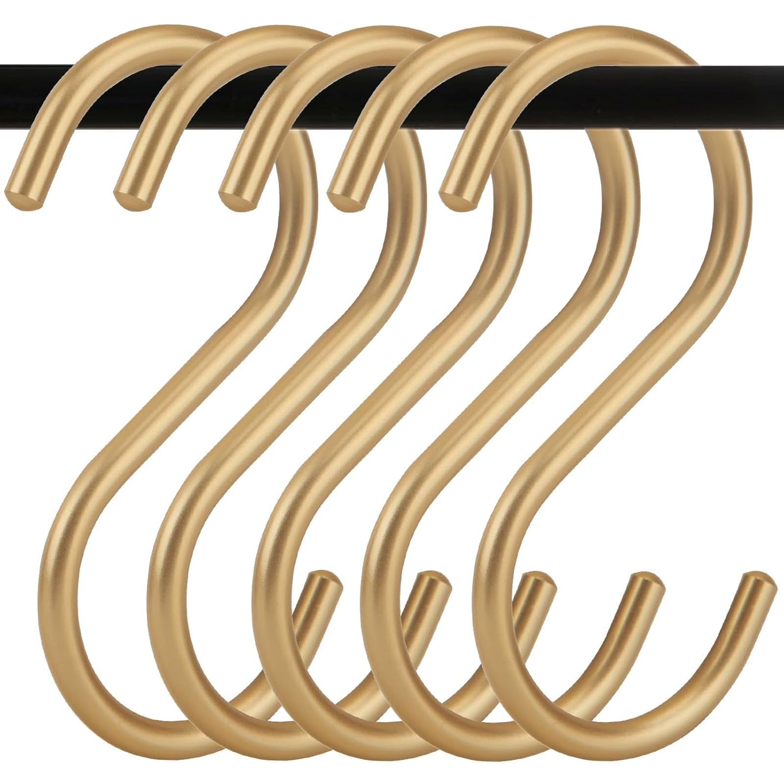 Photo 1 of ULWSKY 10Pcs Gold S Hooks,Aluminum Alloy S Shaped Hooks,Gold Hook Hanger,Heavy Duty S Hook,Utility S Hook for Bathroom,Cloakroom,Kitchen,Garden