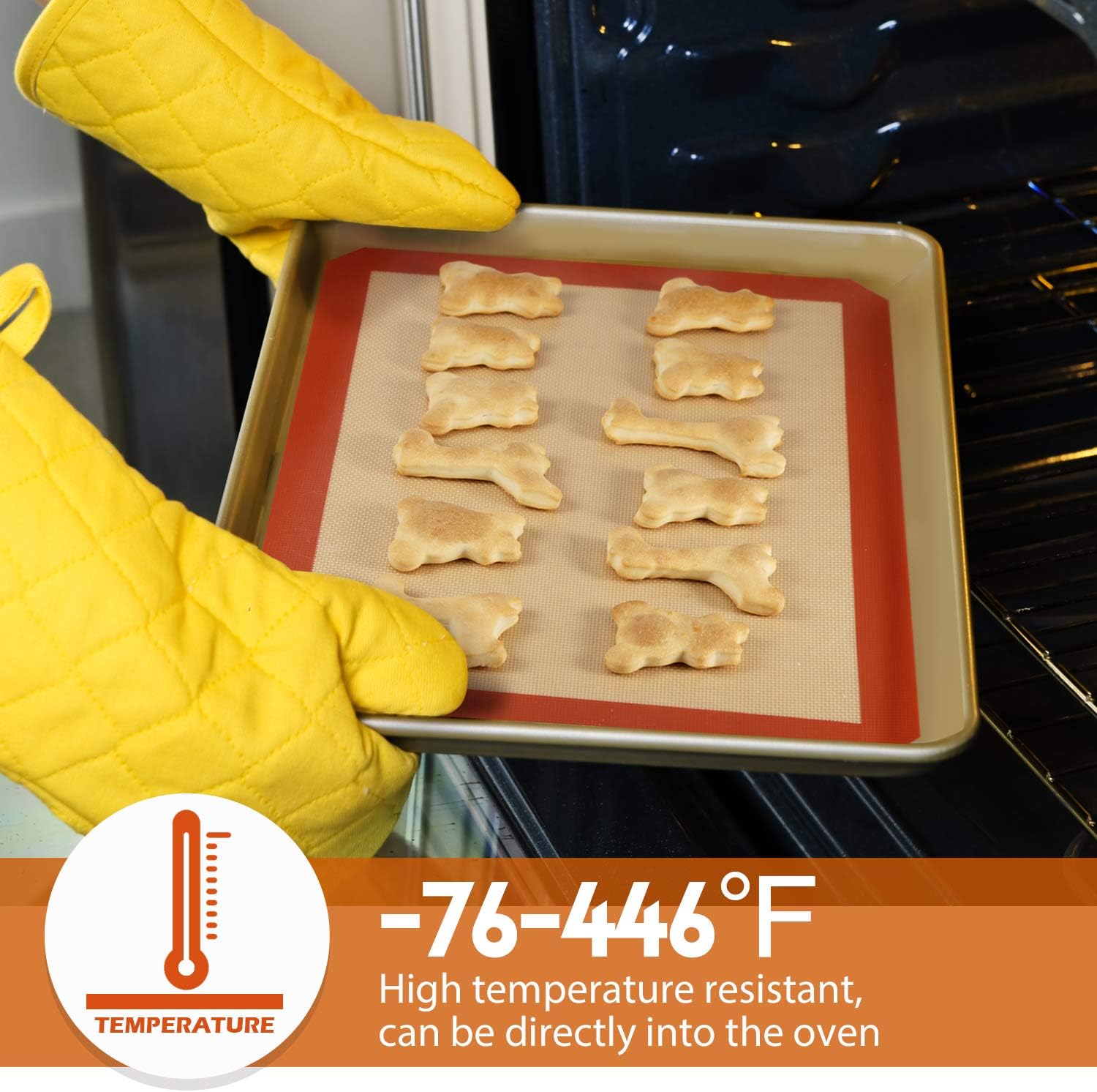 STATINT Silicone Baking Mat Non-Stick, Set of 2 Half Sheet Heat Resistant Liner | Cookies, Meats, Vegetables, Pastries | Reusable, Eco-Friendly, Dishwasher Safe, 16.5" x 11.6": Kitchen & Dining