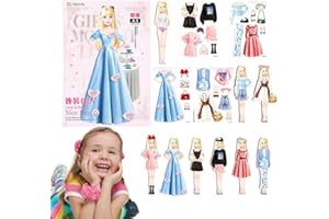 Jubilofex Magnetic Paper Dolls, Magnetic Dress-up Dolls, Magnetic Doll Dressing Toy - Comfortable Grip Role Play Travel Play 