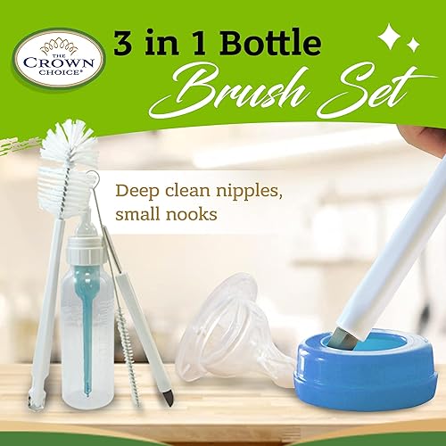 Baby Bottle Brush Cleaning Set (3 Piece) – Deep Cleaning Baby