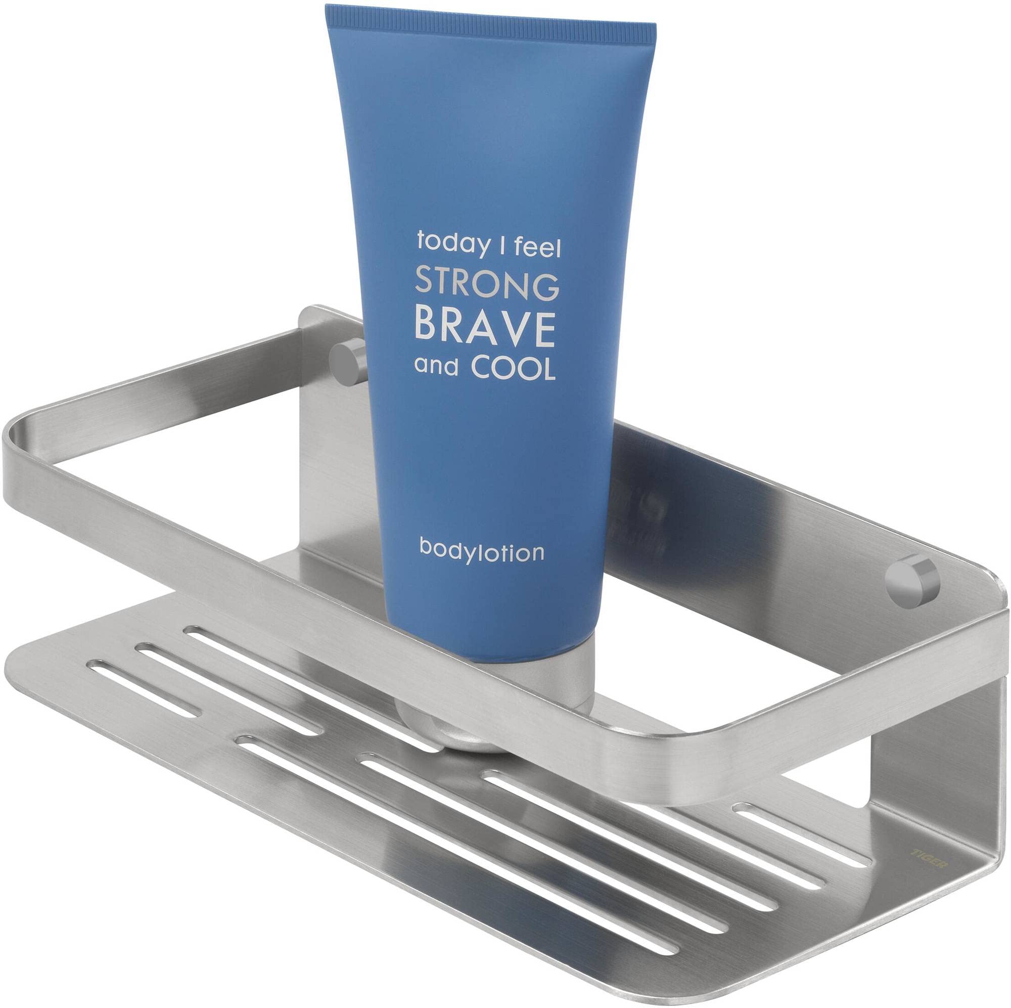 Tiger Caddy Shower Basket, Stainless Steel Brushed, 24 x 10.6 x 7 cm