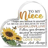 Valentines Day Gifts For Her Niece From Auntie Birthday Gifts For Nieces Adult Best Niece Gifts From Aunt Acrylic Heart Shaped Plaque Desk Decorations Valentine's Day Gift Graduation Weeding Day Gift For Nieces