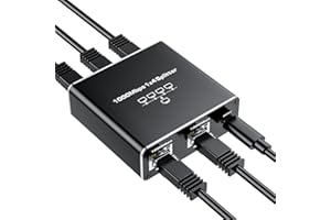 ALYYDBG Ethernet Splitter 1 to 4, High Speed 1000Mbps, RJ45 LAN Splitter for Cat5/5e/6/6a/7/8 Cable