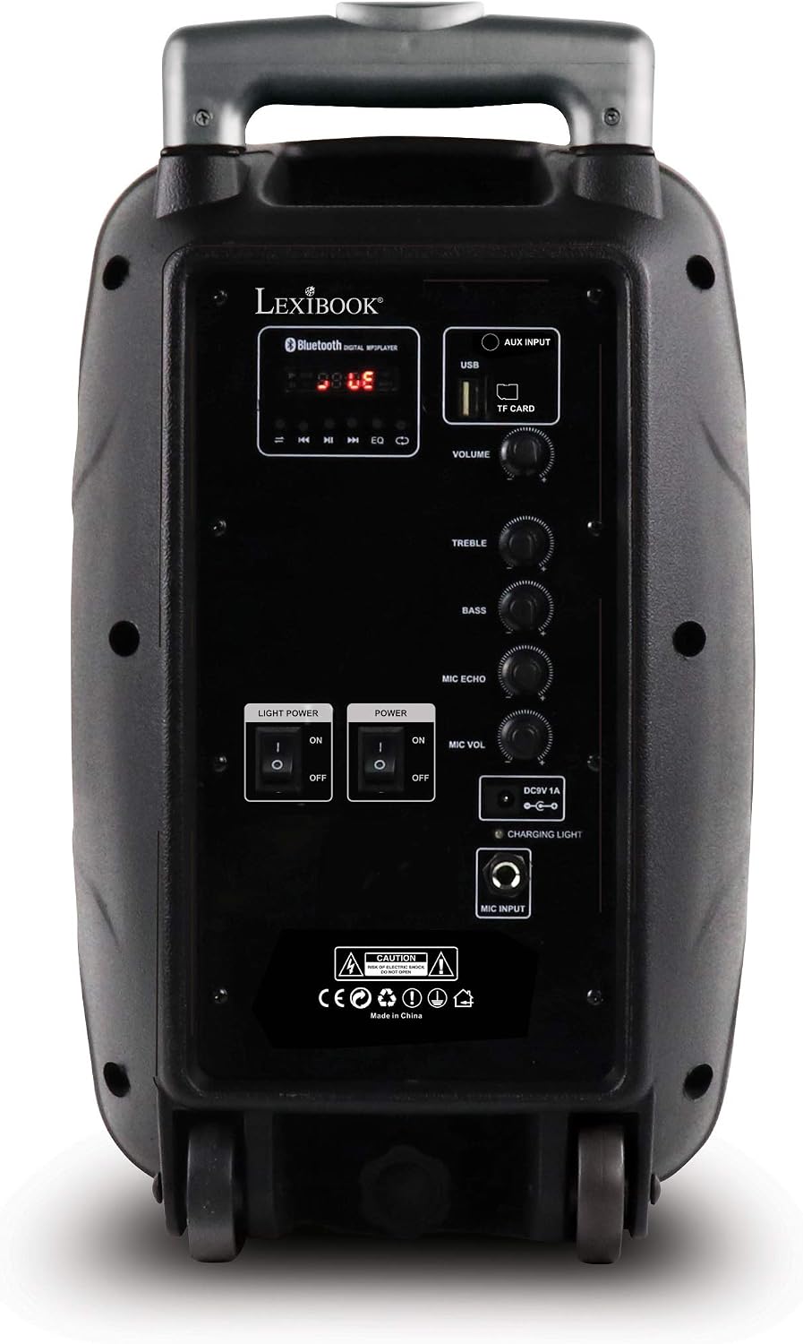 LEXIBOOK, iParty, Bluetooth Karaoke Speaker, Trolley with Light Effects and mic Included, Rechargeable Battery, Black/Silver, K8250 - Image 4