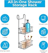 Blue Canyon No Drill 2 Tier Shower Caddy Stainless Steel Grey view 4