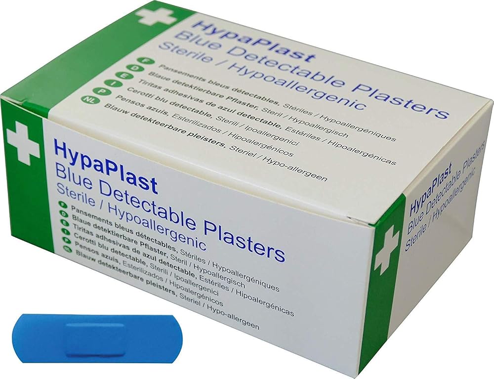 Safety First Aid Group HypaPlast Blue Plasters 7.2x2.5cm Pack of 100