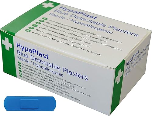 HypaPlast Blue Visually Detectable Plasters, 7.2x2.5cm (Pack of 100)