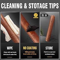 Walfos Mini Rolling Pin Set - Small Natural Wooden