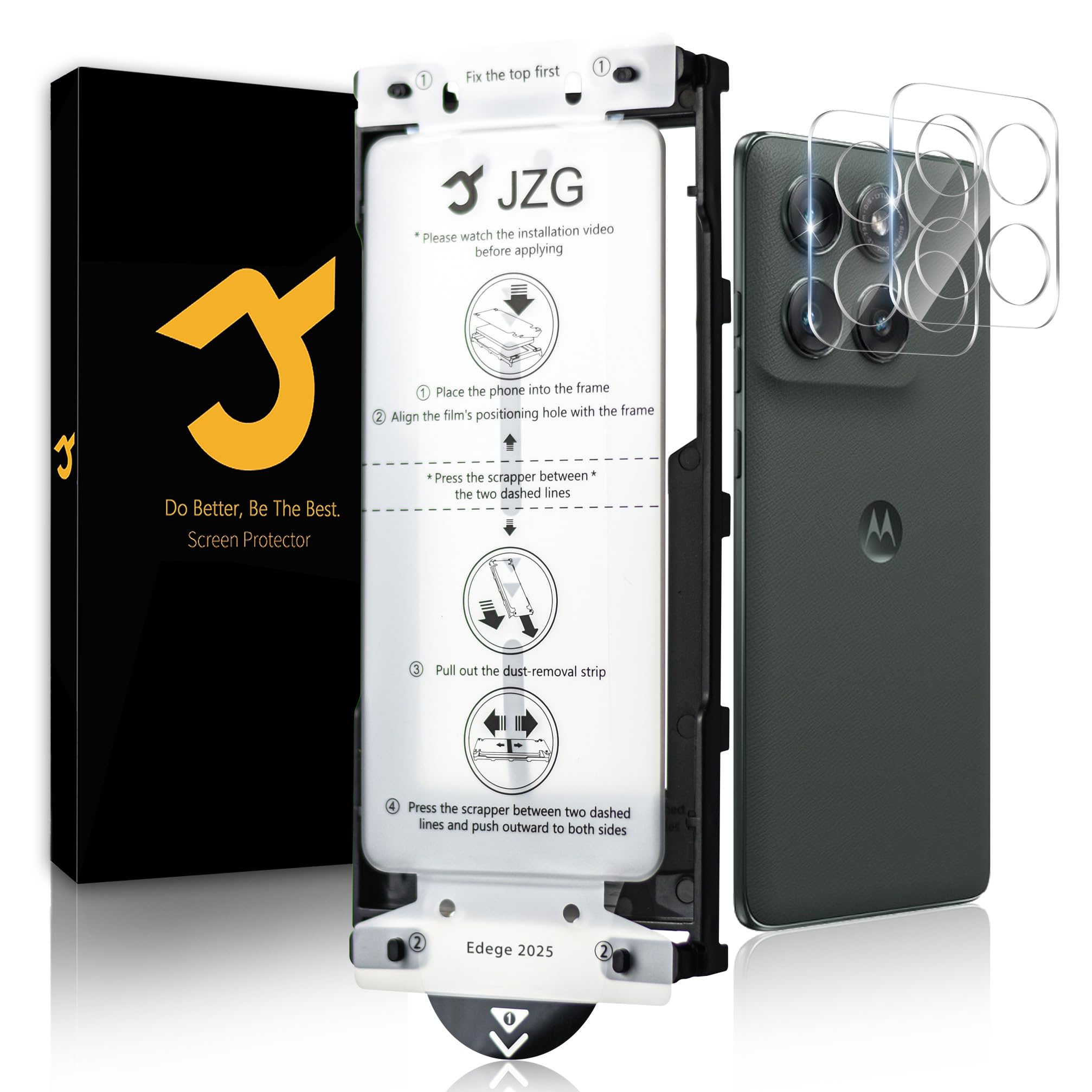 Photo 1 of [2+2 Pack] for Motorola Edge 2025 Screen Protector, Camera Lens Protectors, Ultra Clear, Fingerprint Compatible, Anti-Scratch, Case Friendly