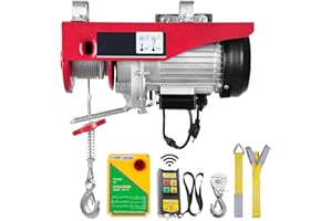 Uargd Electric Hoist with 2200 lbs Capacity, 1600W 110V Steel Wire Winch, Wireless Remote Control, 40ft Single Cable Lift Hei