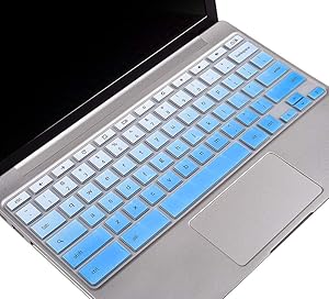 Keyboard Cover for 2020-2017 Samsung Chromebook 4 3 XE310XBA XE500C13 XE501C13 11.6"/Chromebook 4 XE350XBA 15.6 /11.6" Chromebook 2 XE500C12/Chromebook Plus V2 XE520QAB XE521QAB 12.2" Skin, Ombre Blue