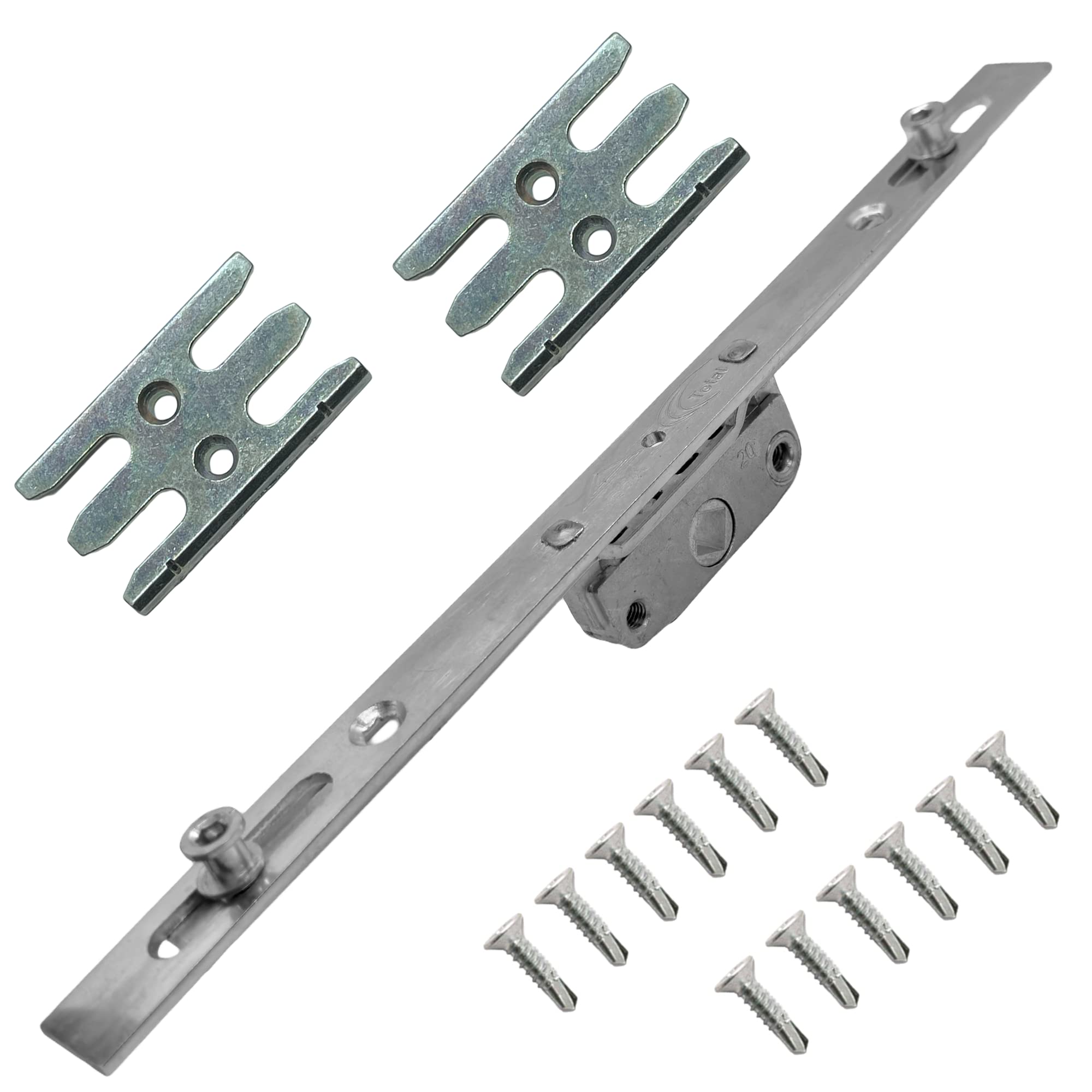 Universal Window Repair Kit Inline 600mm Espag Espagnolette 20mm Backset 8mm Mushrooms Keeps + Screw Included