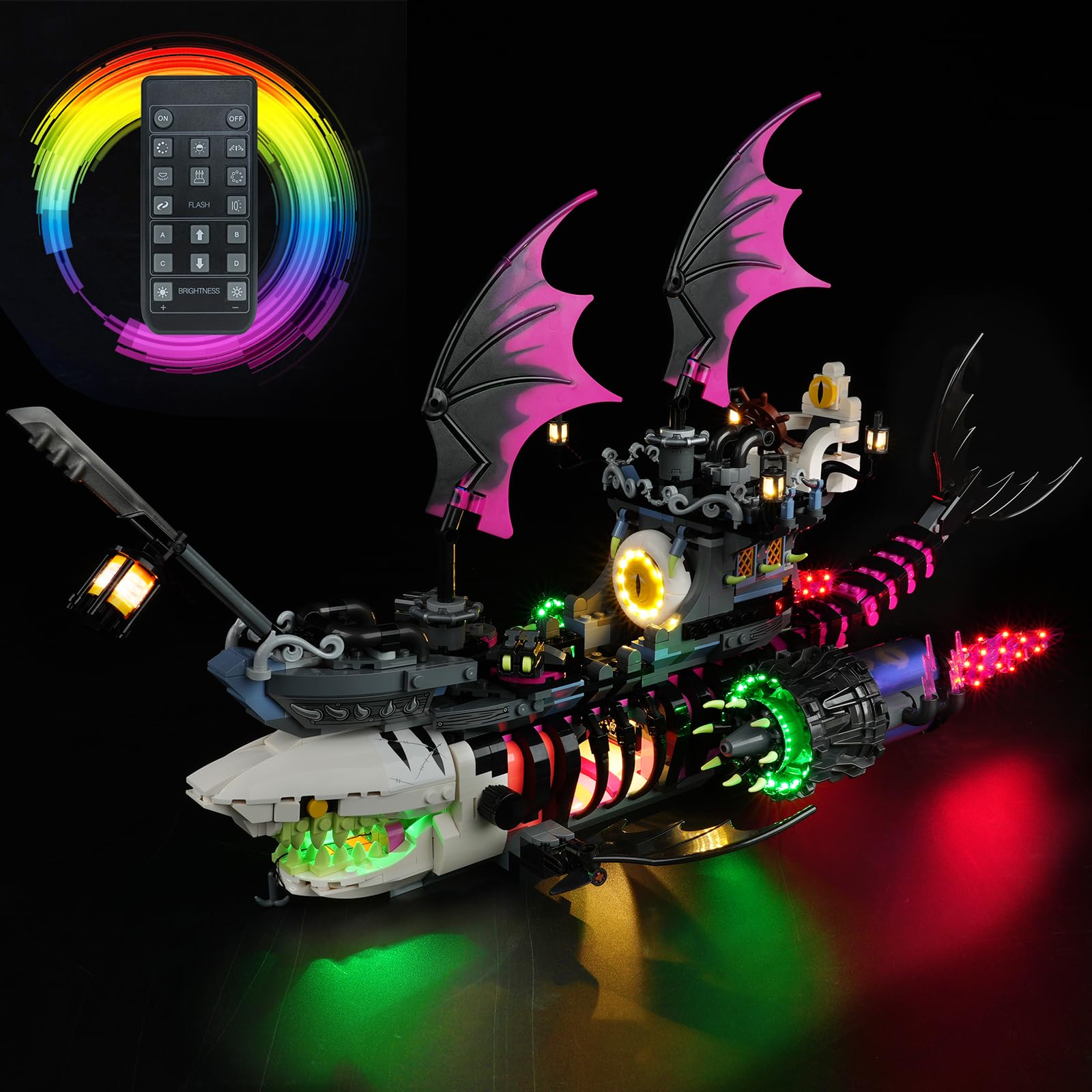 LED Light Kit Compatible with Lego 71469 Dreamzz Nightmare Shark Ship, Creative Decorative Lights Set for Lego (Light Set Only, No Model)