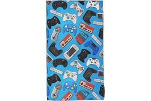 Perinsto Video Game Controller Background Hand Towel Gaming Theme Decorative Fingertip Towels Multipurpose for Bathroom Kitchen Gym and Spa, 27.5" X 15.7"