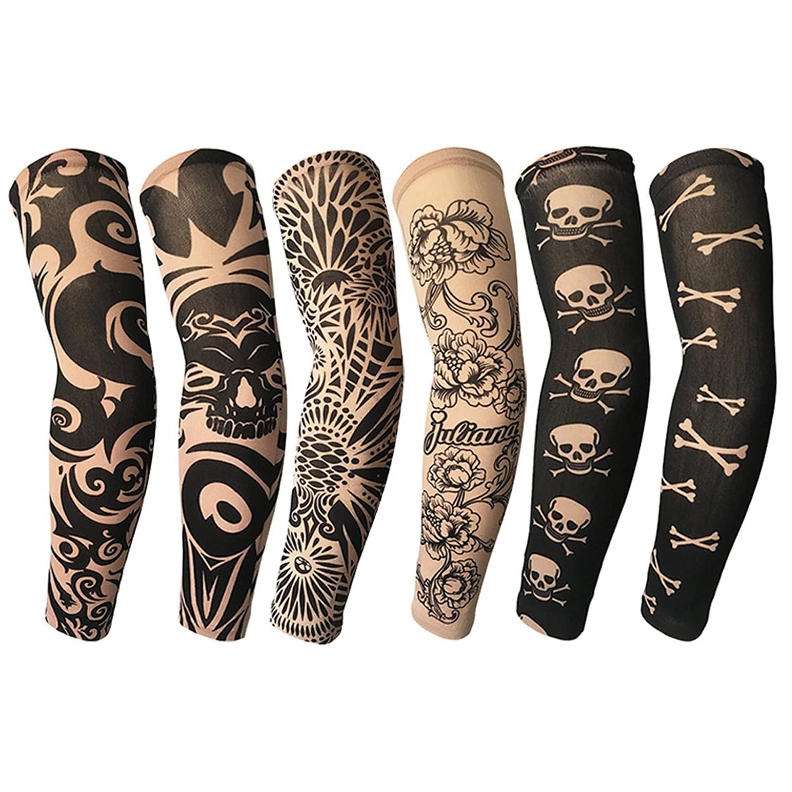 Photo 1 of YARIEW Tattoo Sleeves for Men, 6Pcs Arm Sleeves Fake Tattoos Sleeves to Cover Arms Sun Protection Sleeves Tattoo Sleeve Covers Temporary Tattoo Sleeves for Men and Women (Set 5)