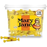 Atkinson's Mary Jane Molasses Peanut Butter Fun Size, 0.28oz, 130ct Tub | Fun size chewy molasses peanut butter taffy, gluten free, kosher, vegan. An old fashioned Texas candy since 1932.