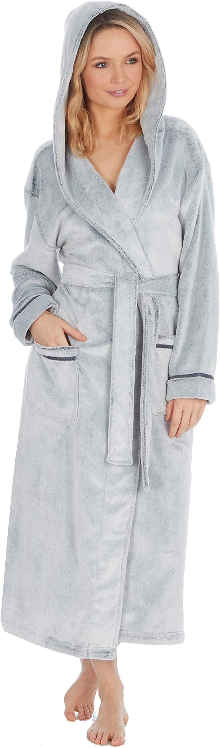 KATE MORGAN Ladies Soft & Cosy Hooded Dressing Gown