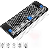 Paper Cutter Personal Rotary Trimmer Paper Trimmer Paper Cutter for cardstock withAutomatic Security Safeguard and Side Ruler