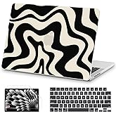 AKIT Compatible with MacBook Pro 16 inch Case 2025 2024-2021 M4 M3 M2 M1 Pro Max A3403 A3186 A2991 A2780 A2485, Unique Pattern Hard Shell Laptop Case+Screen Protector+Keyboard Cover, Black Wave